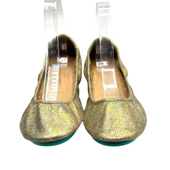 Tieks Starstruck Gold Iridescent Leather Flats Size 9 Glam Coquette Minimalist - Picture 7 of 9